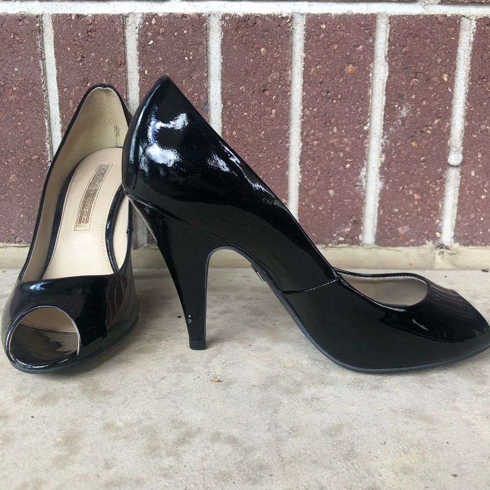 Buffalo London Open Toe Black Heel Size 7